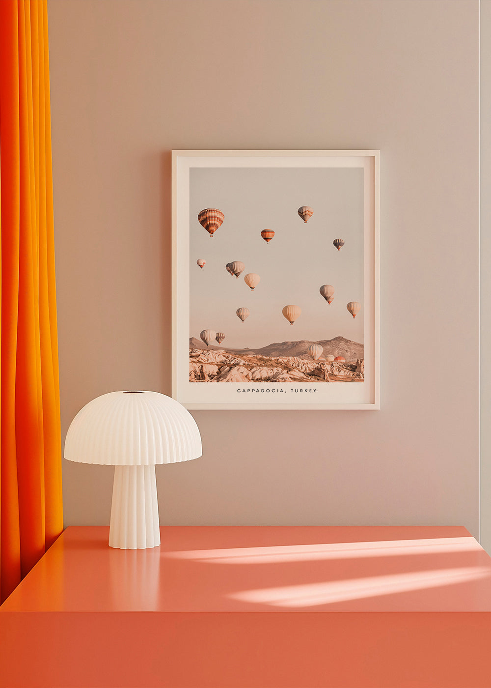 Rejseplakat: luftballoner i Cappadocia