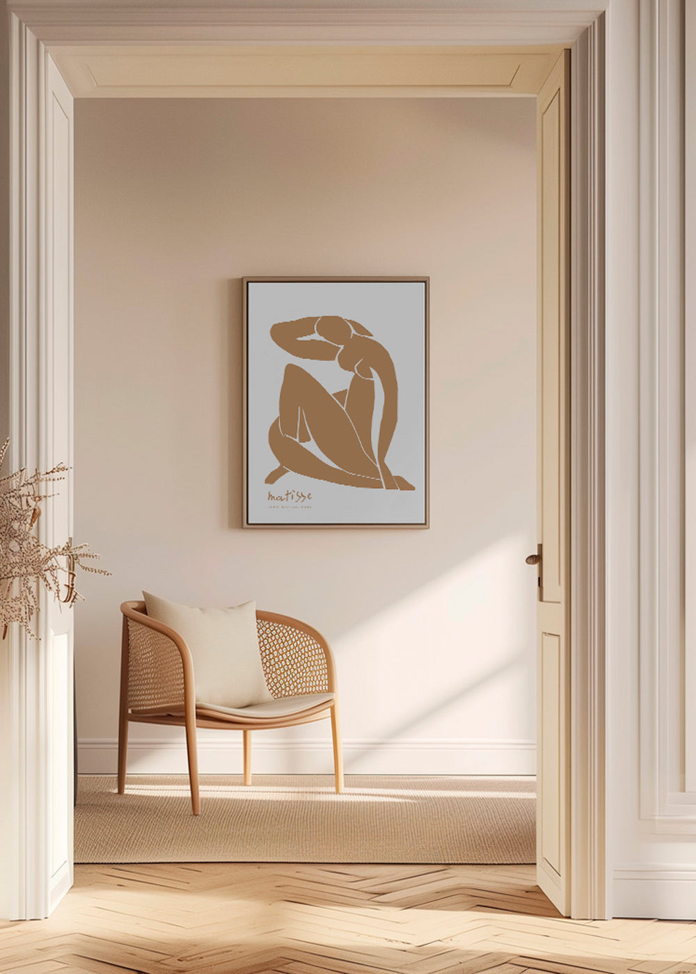Illustration af kvindelig figur i minimalistisk stil