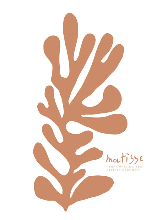 Botanisk plakat udskåret blad i Matisse-stil