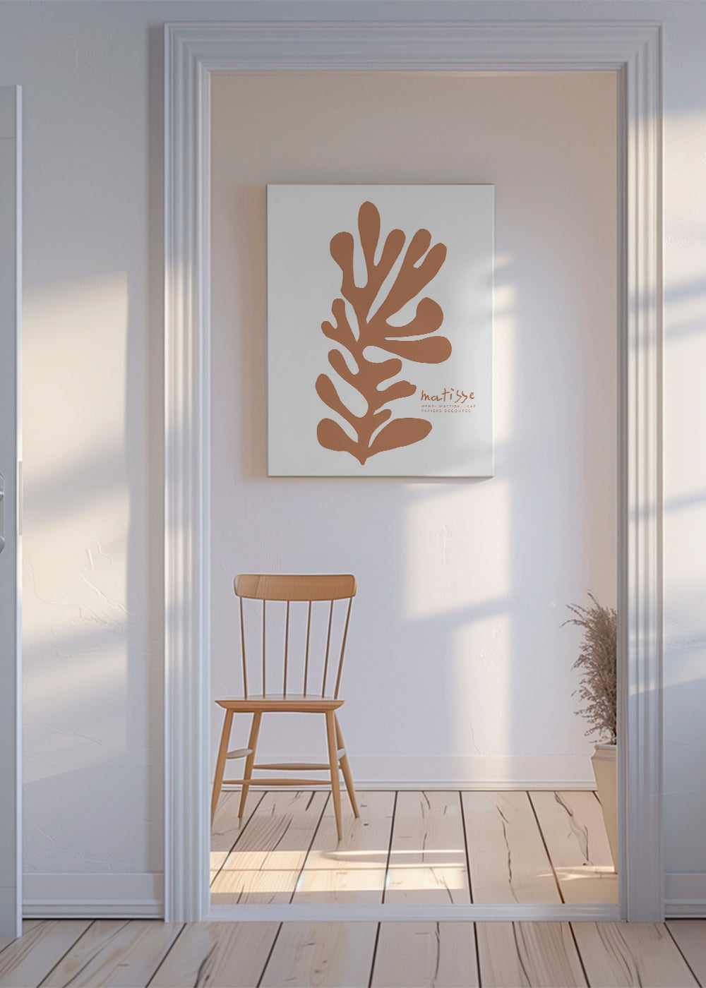 Botanisk plakat udskåret blad i Matisse-stil