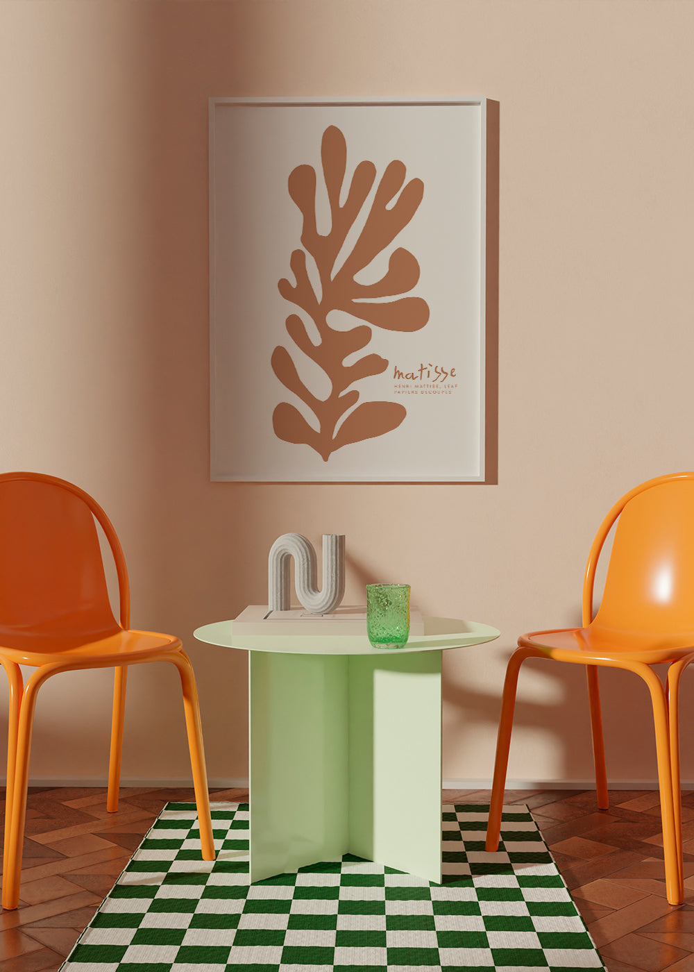 Botanisk plakat udskåret blad i Matisse-stil