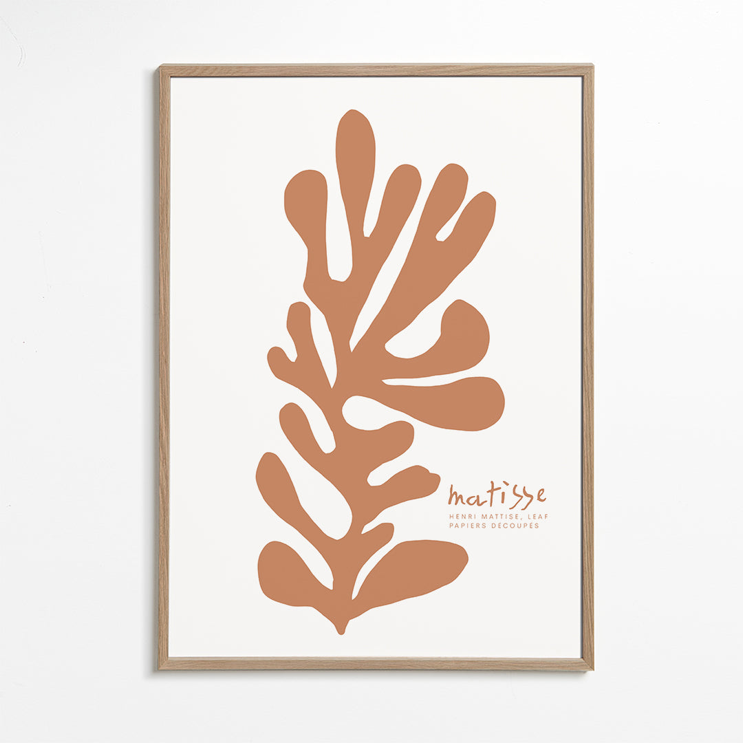 Botanisk plakat udskåret blad i Matisse-stil