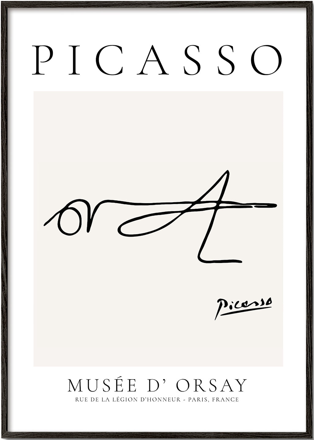 Linjetegning insekt signeret Picasso