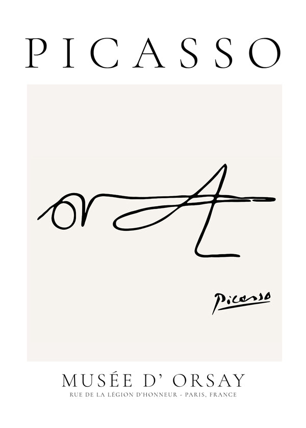 Linjetegning insekt signeret Picasso