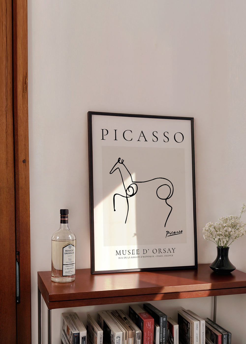 Kunstværk hest linjetegning af Picasso