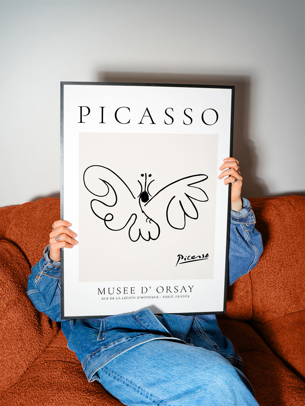 Plakat sommerfugl linjetegning i Picasso-stil