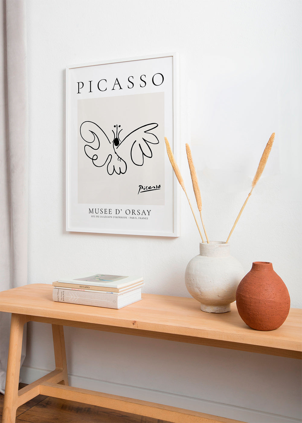 Plakat sommerfugl linjetegning i Picasso-stil