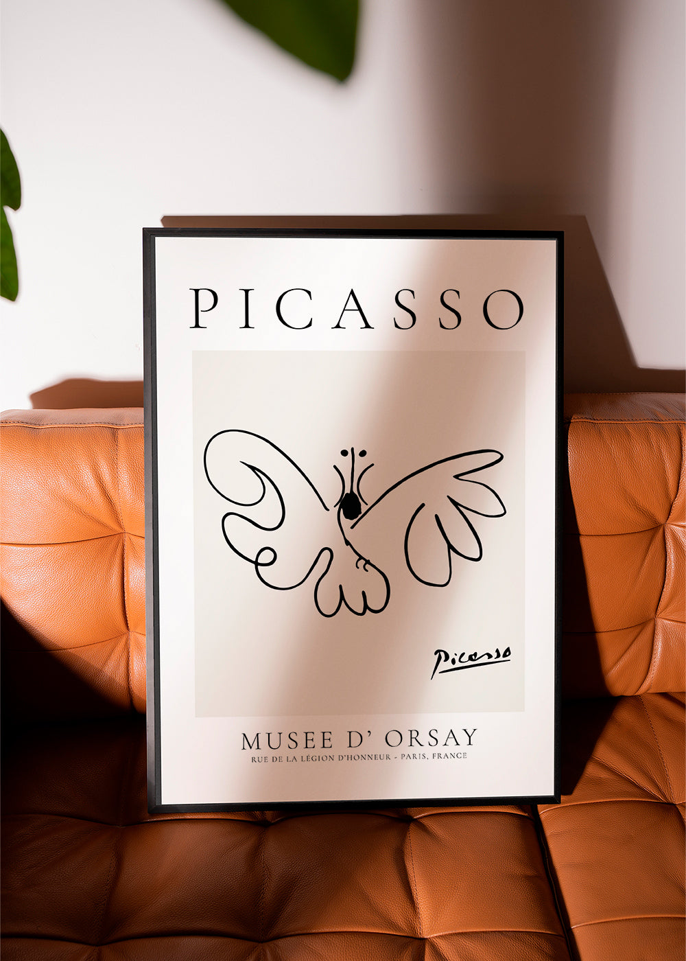 Plakat sommerfugl linjetegning i Picasso-stil