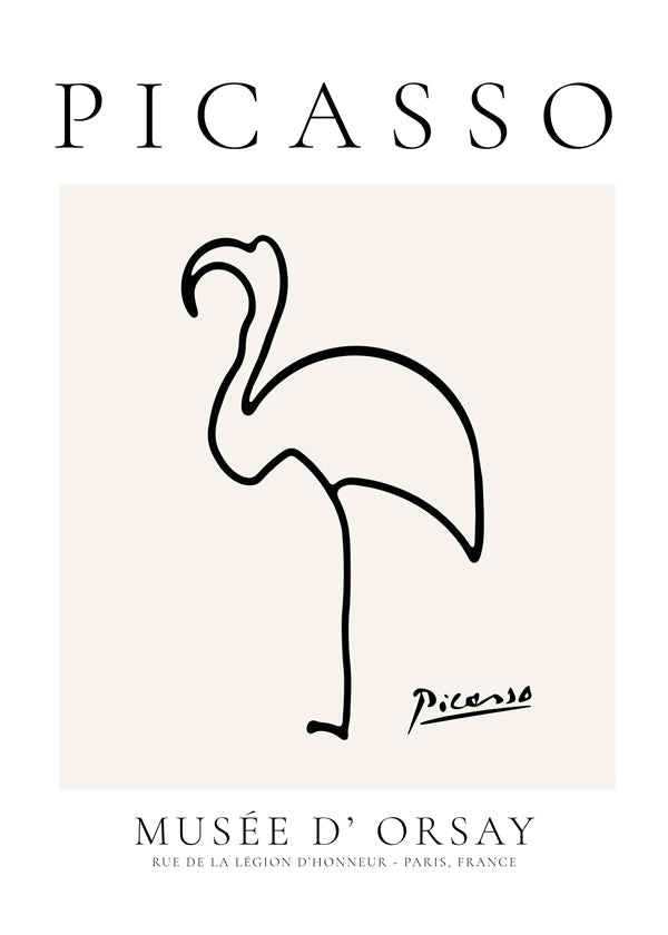 Kunst Flamingo linjetegning