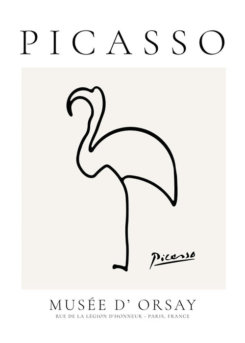 Kunst Flamingo linjetegning