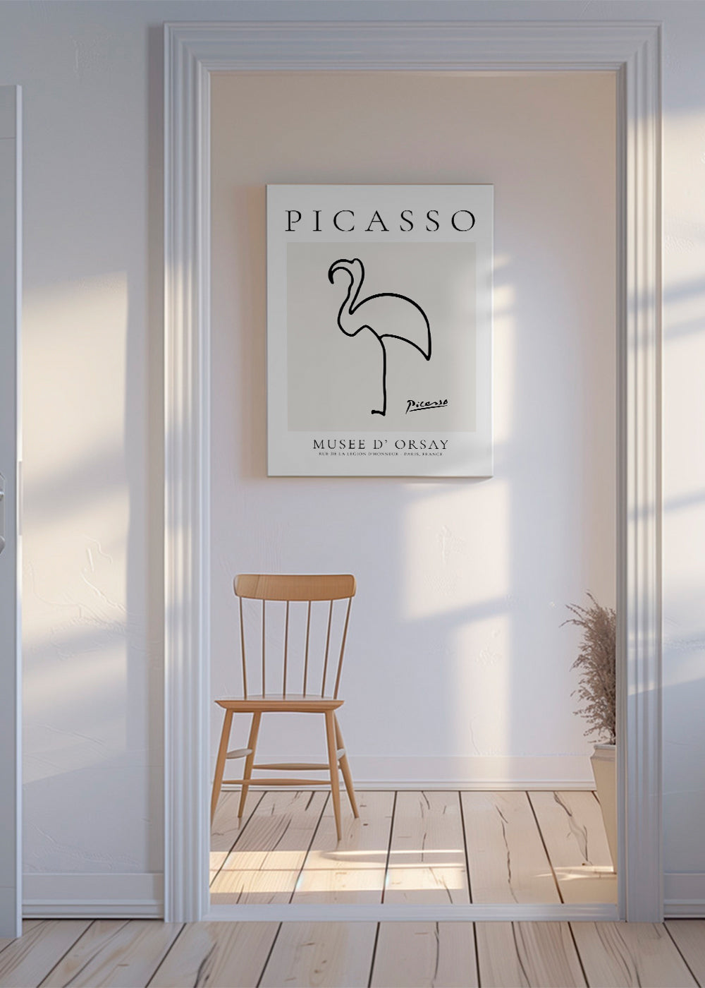 Kunst Flamingo linjetegning