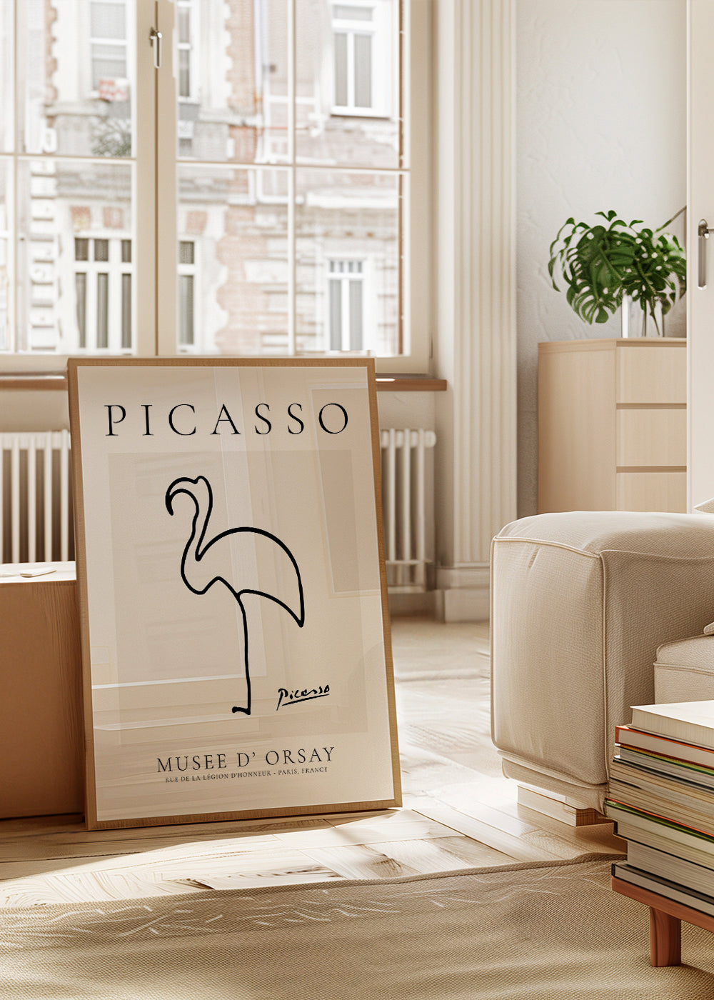 Kunst Flamingo linjetegning