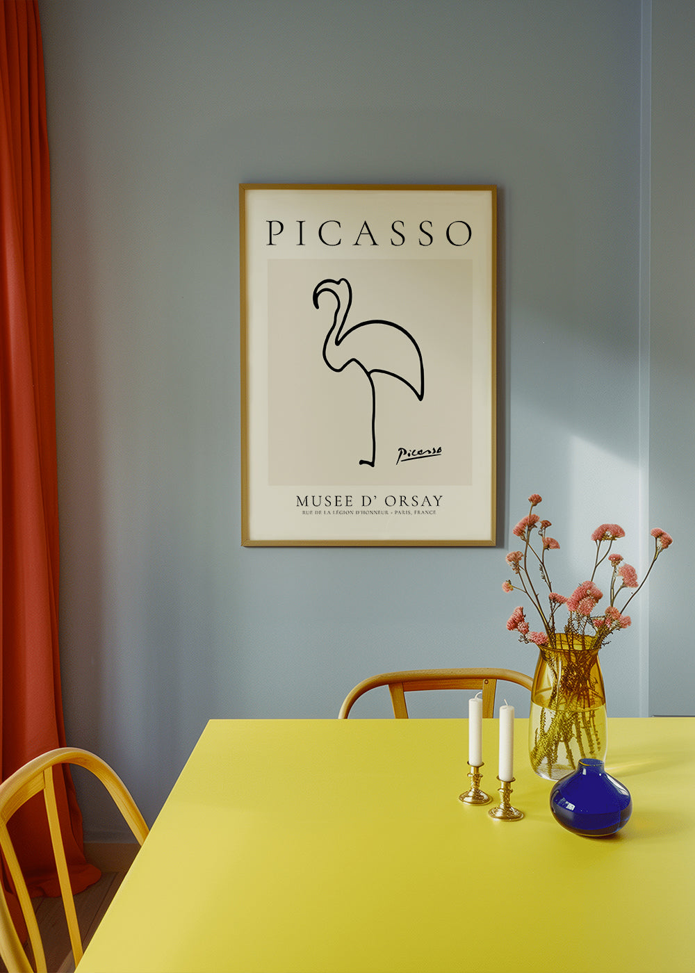 Kunst Flamingo linjetegning