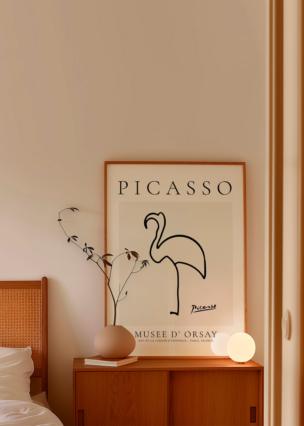 Kunst Flamingo linjetegning