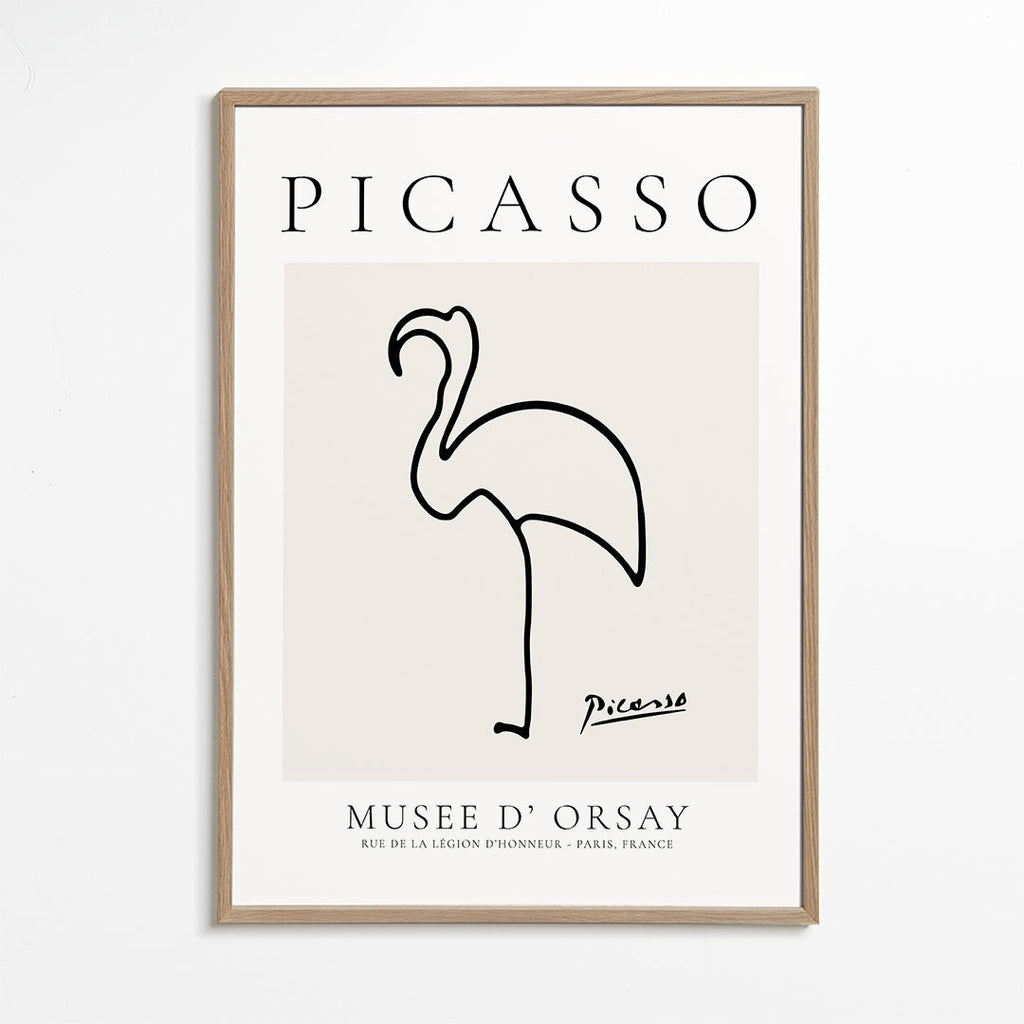 Kunst Flamingo linjetegning