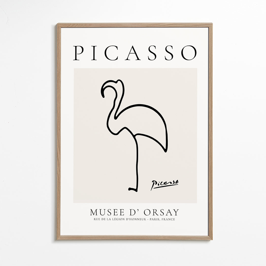 Kunst Flamingo linjetegning