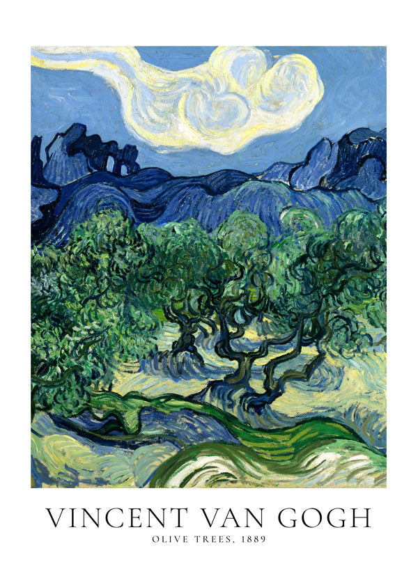 Botanisk plakat Olivtræer af Van Gogh