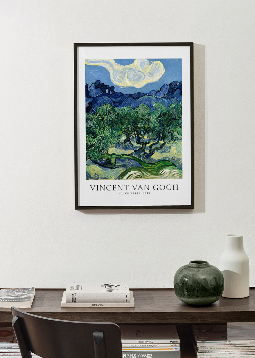 Botanisk plakat Olivtræer af Van Gogh