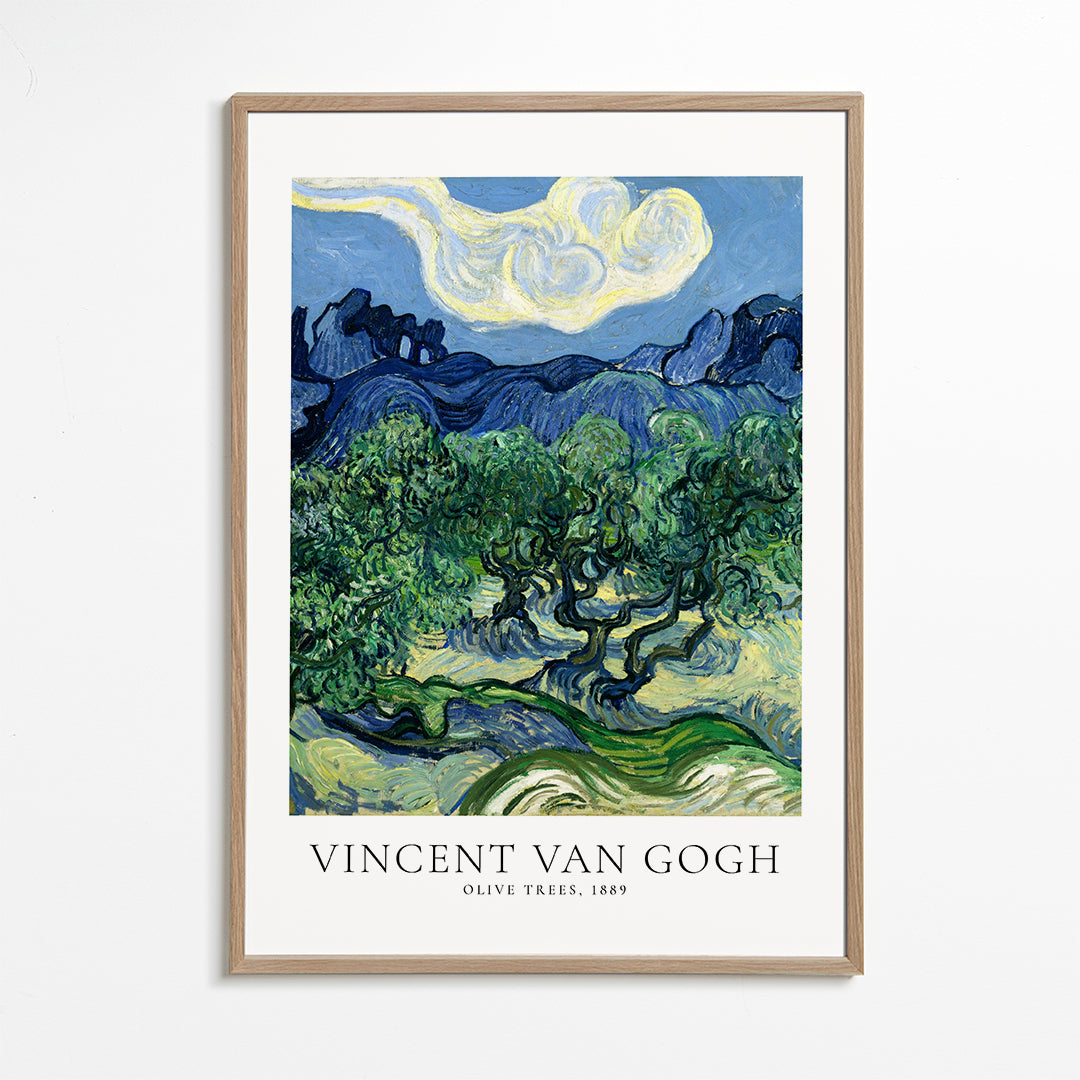 Botanisk plakat Olivtræer af Van Gogh