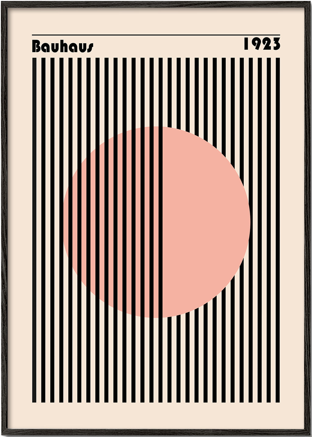 Geometrisk plakat rosa cirkel Bauhaus