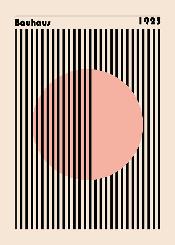 Geometrisk plakat rosa cirkel Bauhaus