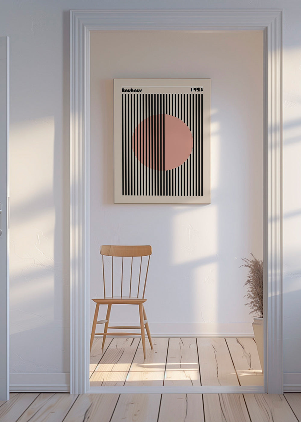 Geometrisk plakat rosa cirkel Bauhaus