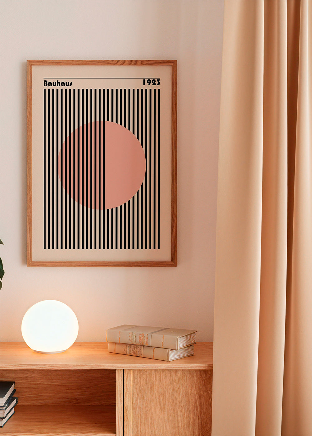 Geometrisk plakat rosa cirkel Bauhaus