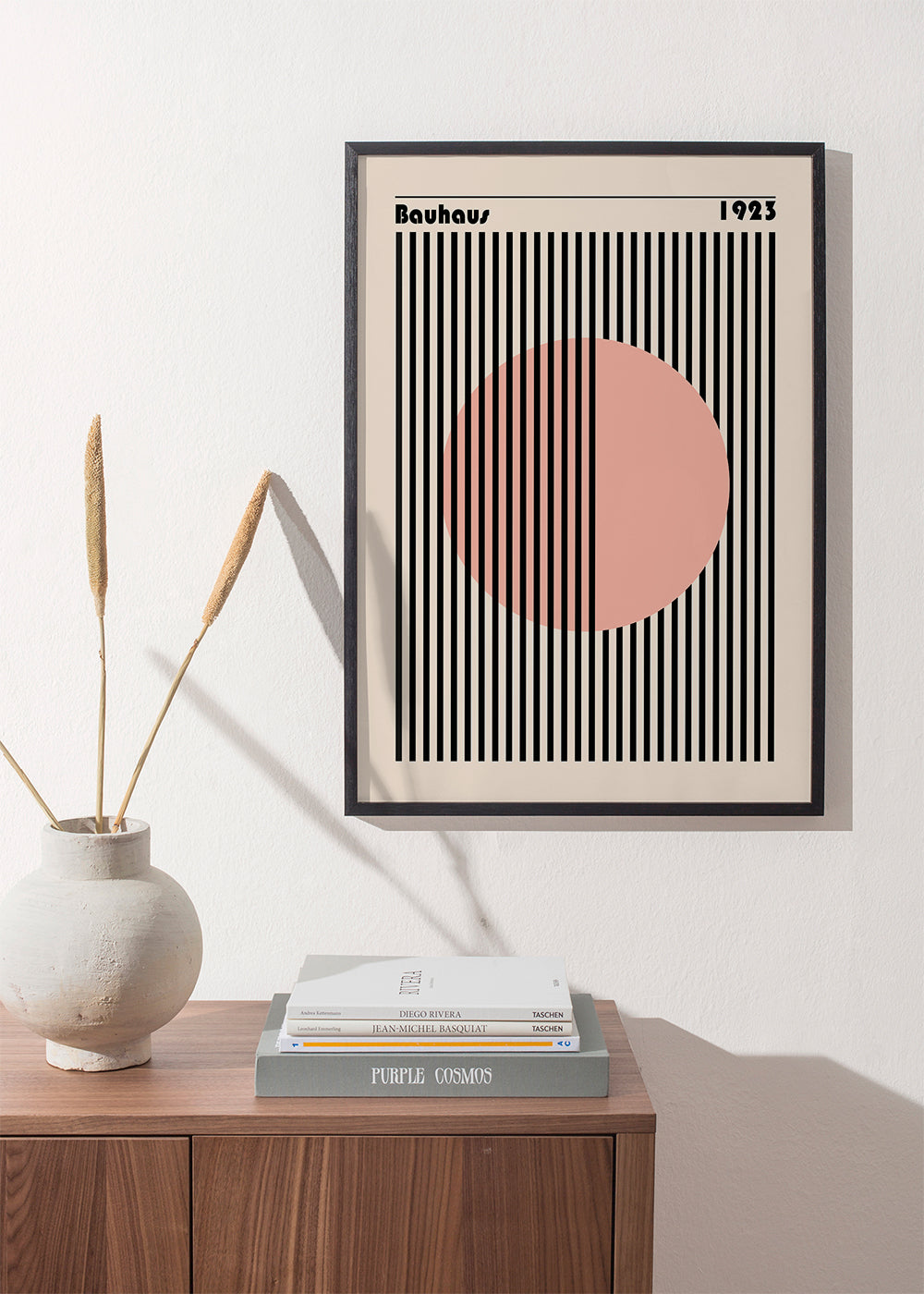 Geometrisk plakat rosa cirkel Bauhaus