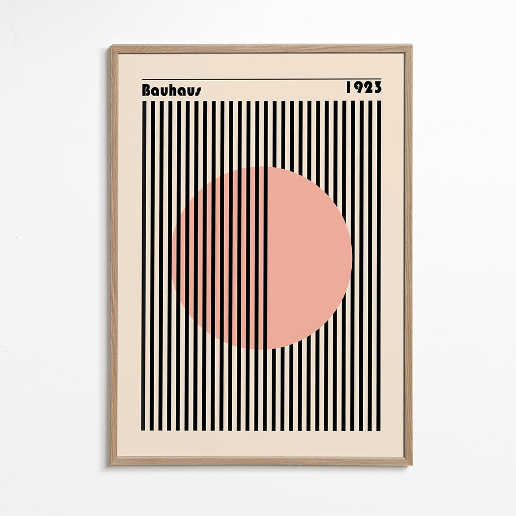 Geometrisk plakat rosa cirkel Bauhaus