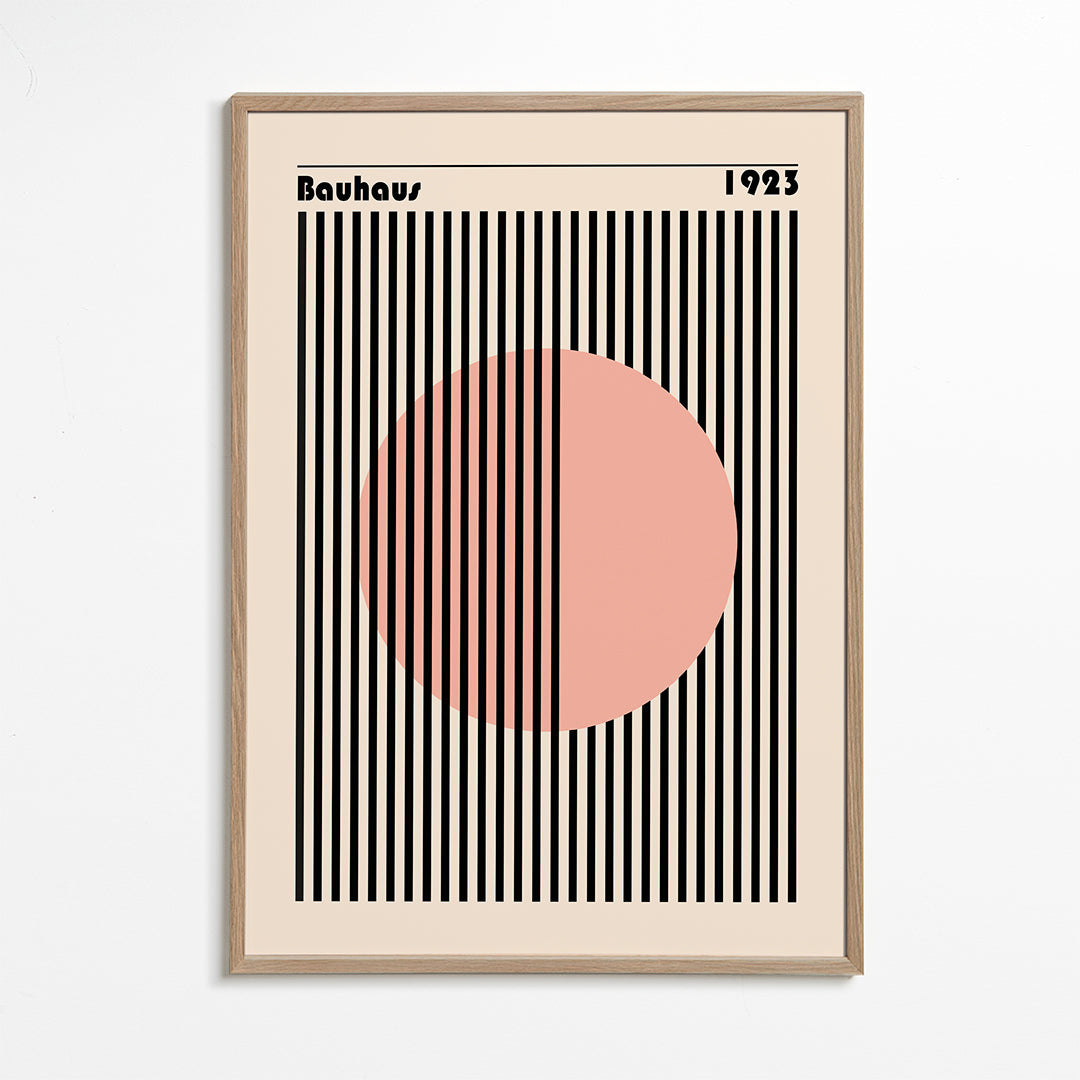 Geometrisk plakat rosa cirkel Bauhaus