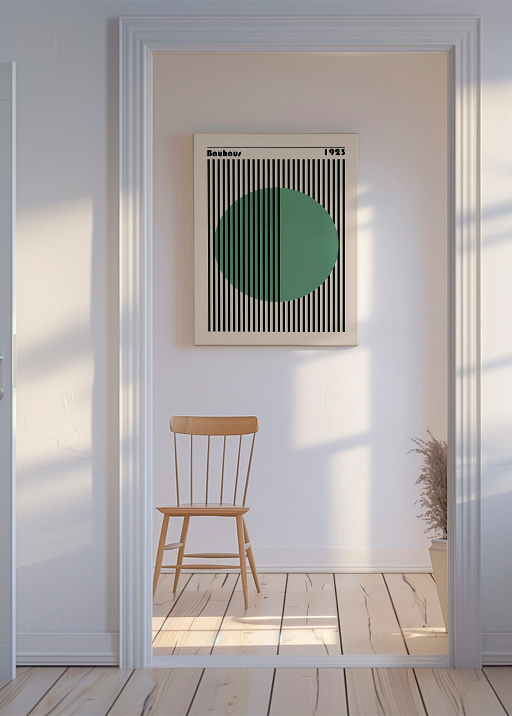 Geometrisk billede grøn cirkel med lodrette striber