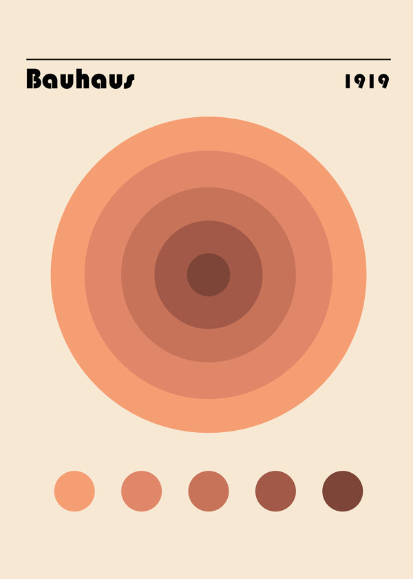 Geometrisk plakat Bauhaus cirkler