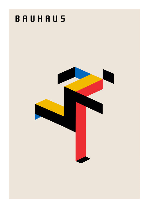 Geometrisk plakat Bauhaus isometrisk