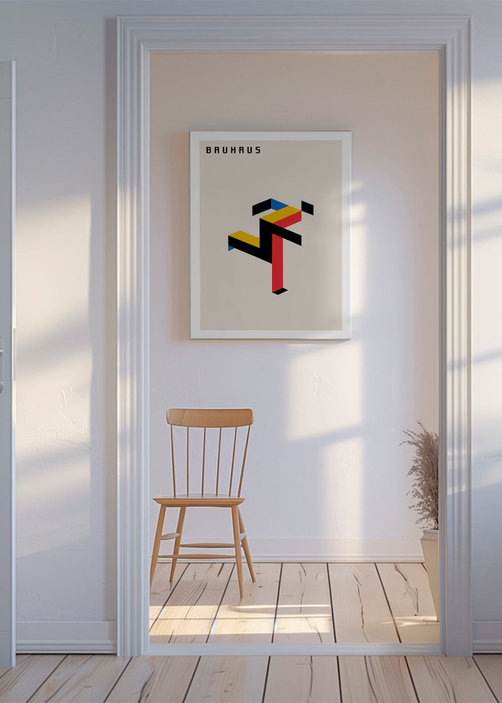 Geometrisk plakat Bauhaus isometrisk