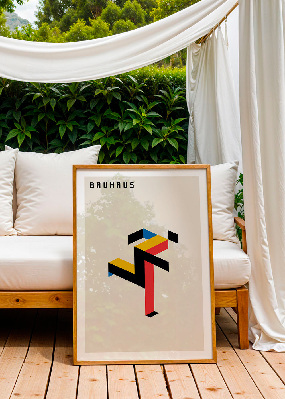 Geometrisk plakat Bauhaus isometrisk