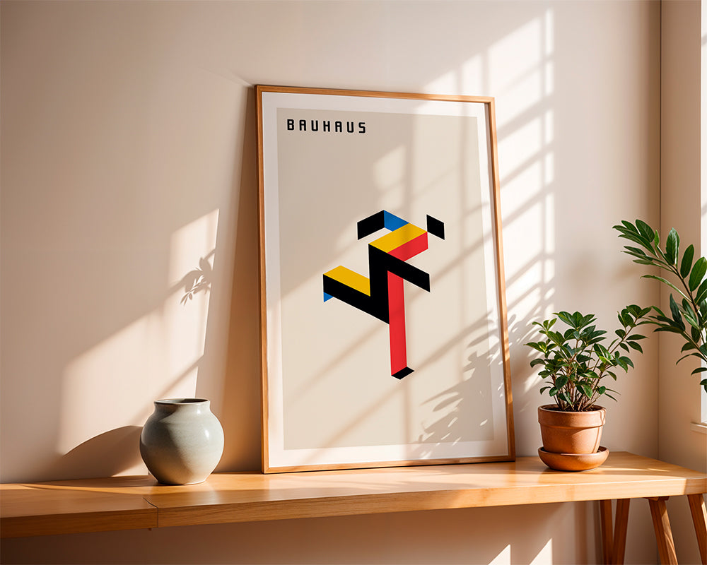 Geometrisk plakat Bauhaus isometrisk