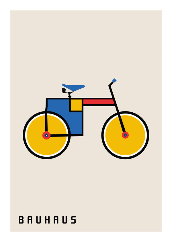 Geometrisk plakat Bauhaus cykel