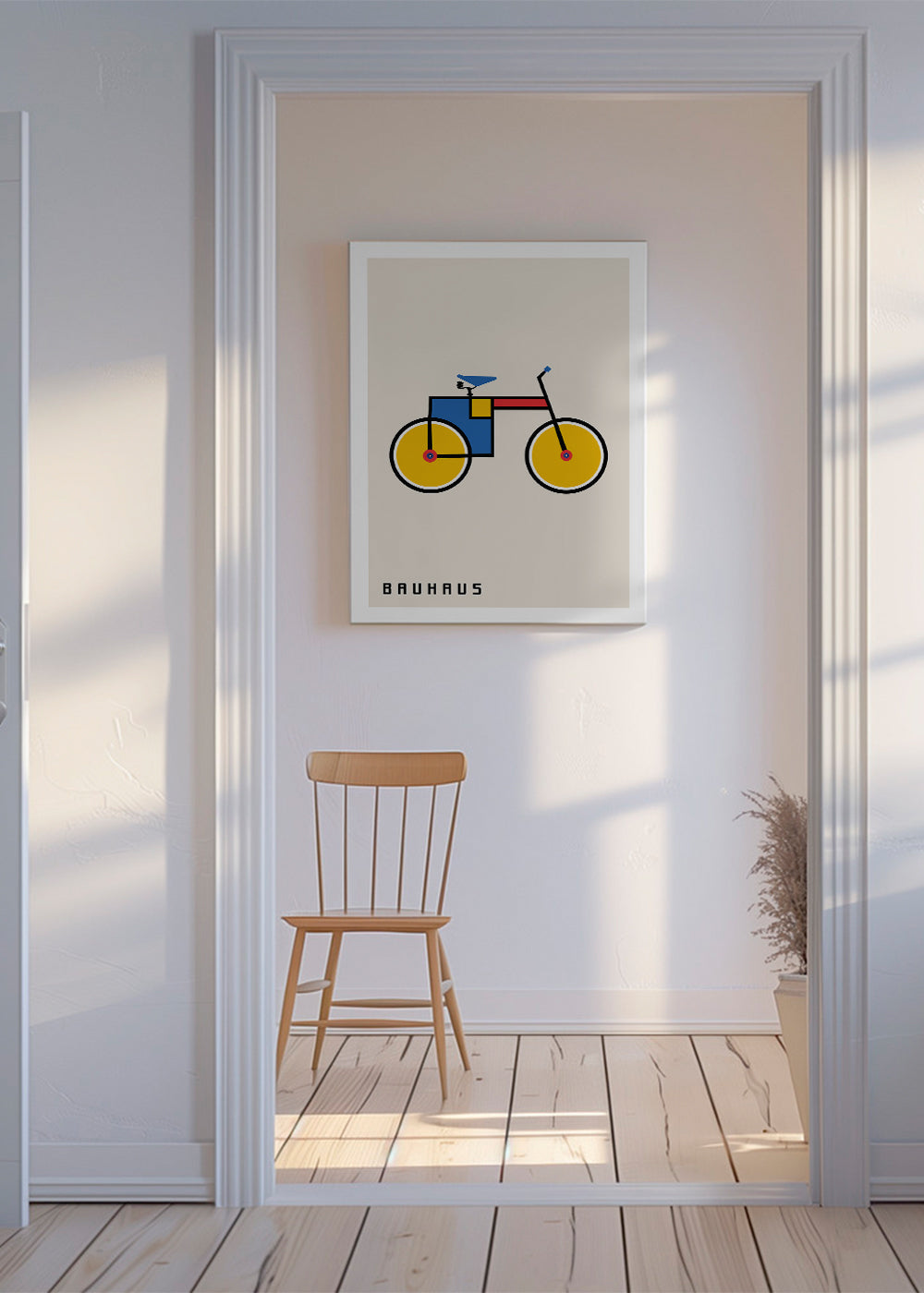 Geometrisk plakat Bauhaus cykel