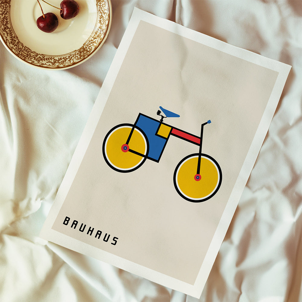 Geometrisk plakat Bauhaus cykel