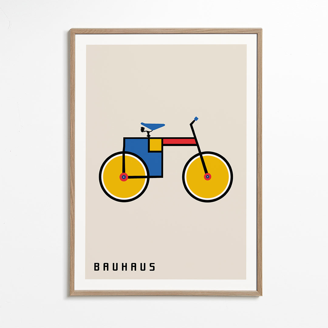 Geometrisk plakat Bauhaus cykel