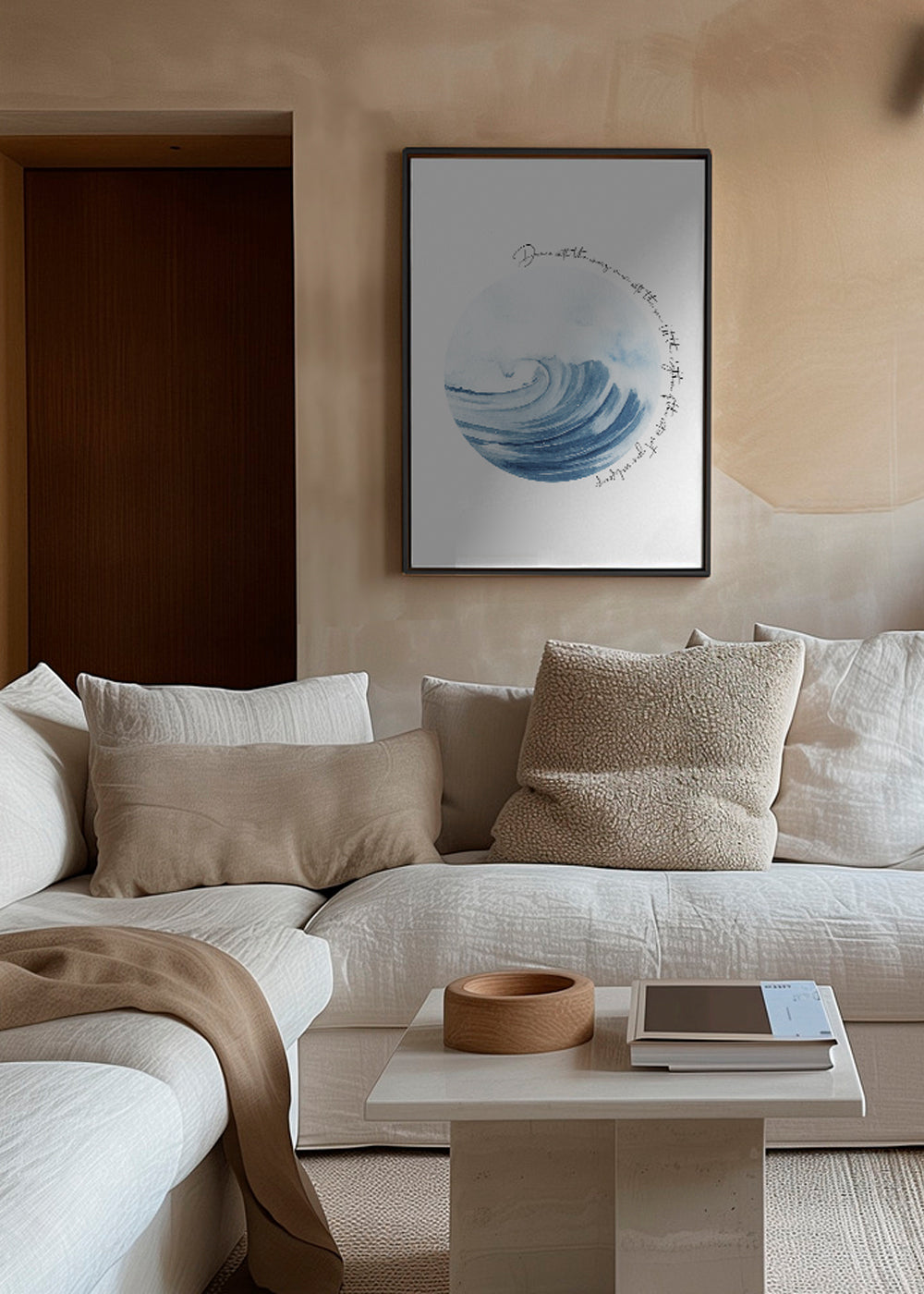 Illustration: bølge i akvarelcirkel