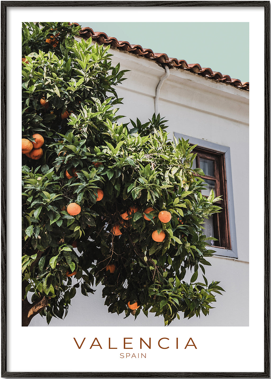 Kunst til byen Valencia med appelsintræ