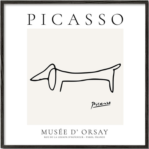 Linjhund kunstværk i Picasso-stil