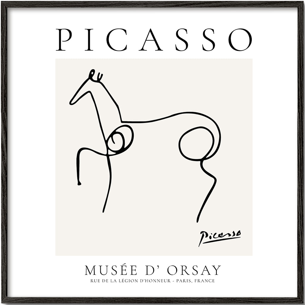 Hest i enkelt streg i Picasso-stil