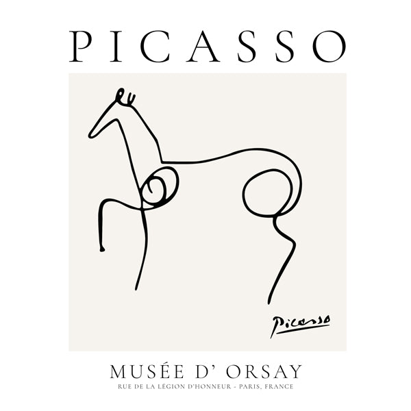 Hest i enkelt streg i Picasso-stil