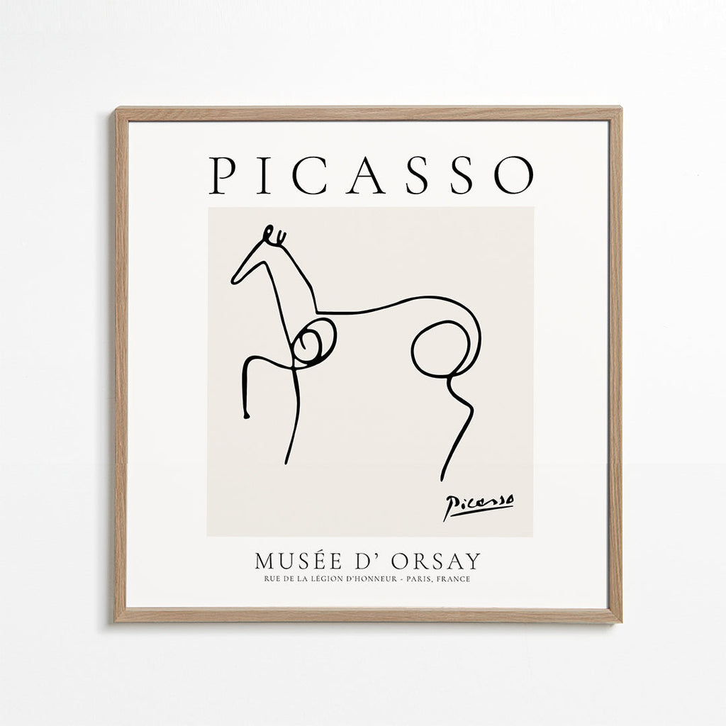 Hest i enkelt streg i Picasso-stil