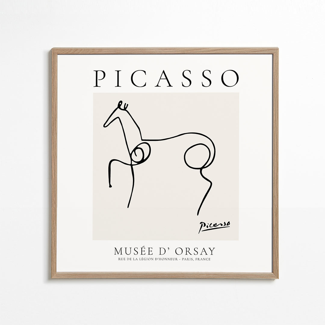 Hest i enkelt streg i Picasso-stil