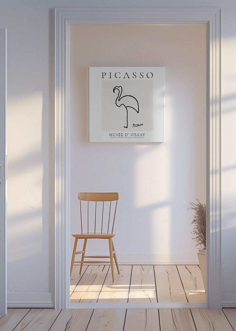 Flamingo linjeillustration