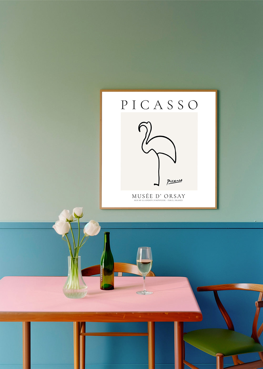 Flamingo linjeillustration