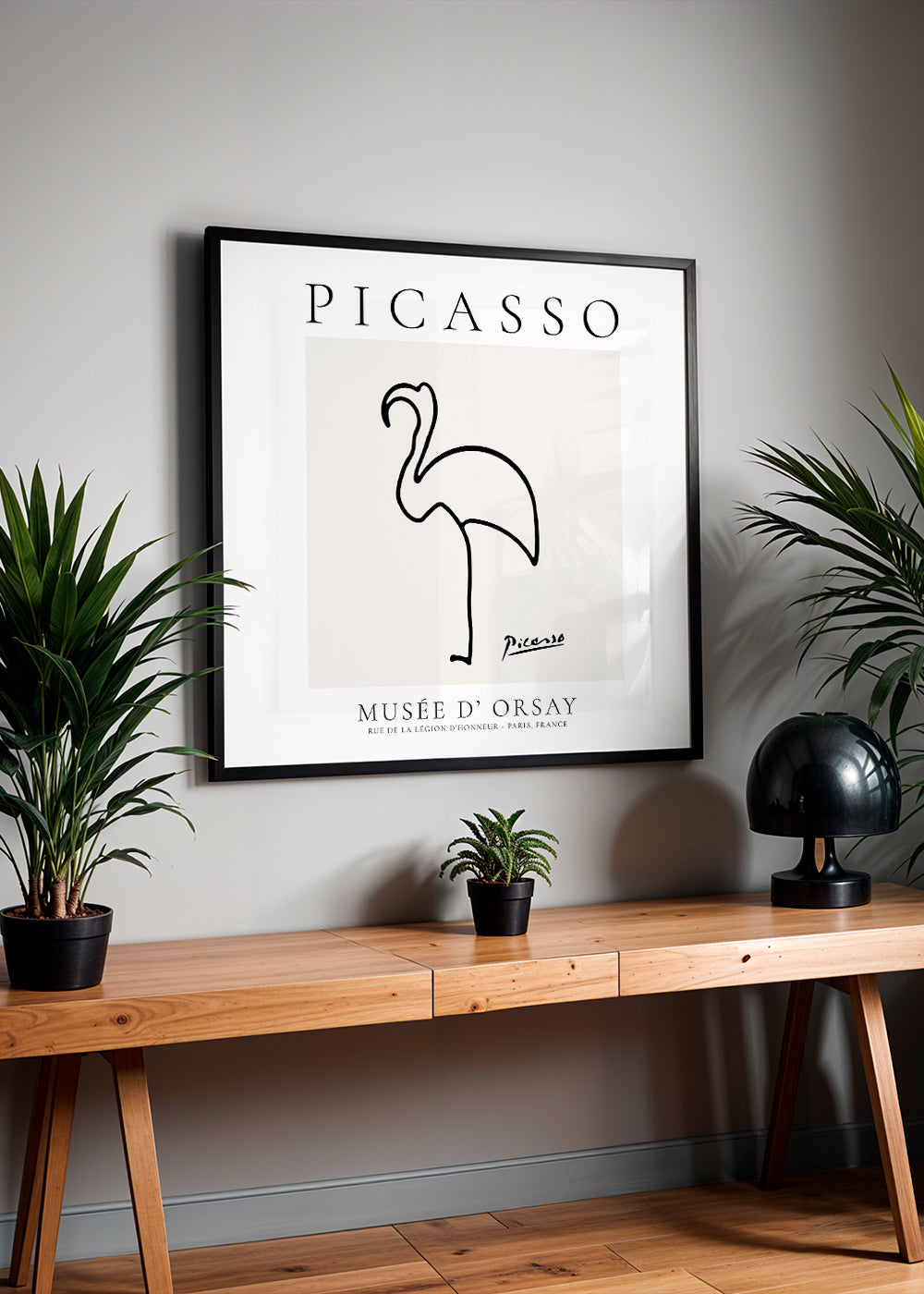 Flamingo linjeillustration